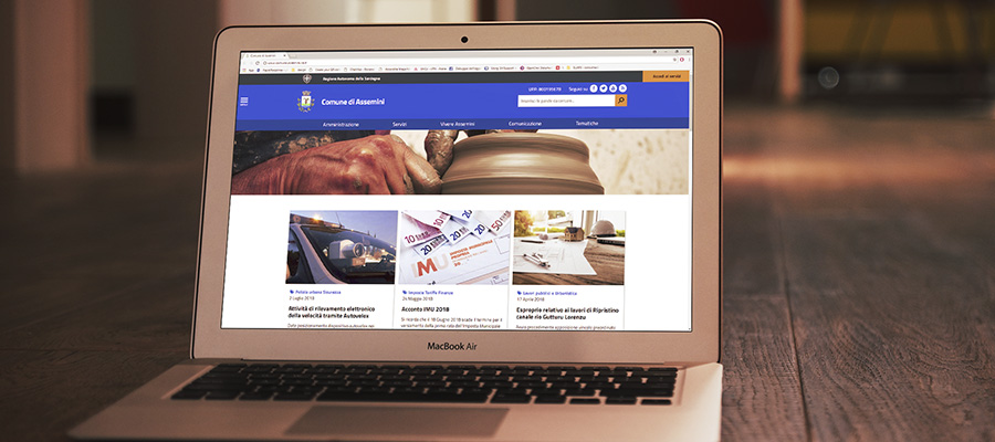 Homepage del sito del Comune di Assemini